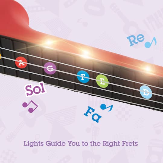 Hape Learn With Lights Red Electronic Ukulele
